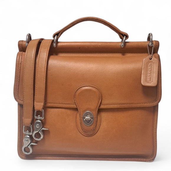 Vintage Coach Leather Crossbody Satchel – Camel – Nickel Hardware – Costa Rica - Picture 1 of 16